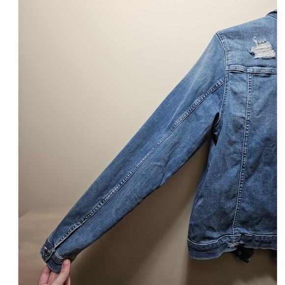 EUC! H&M & Denim Blue Jean Jacket w/ Light Distressing Size 170 / Girl 14+ - Picture 7 of 11